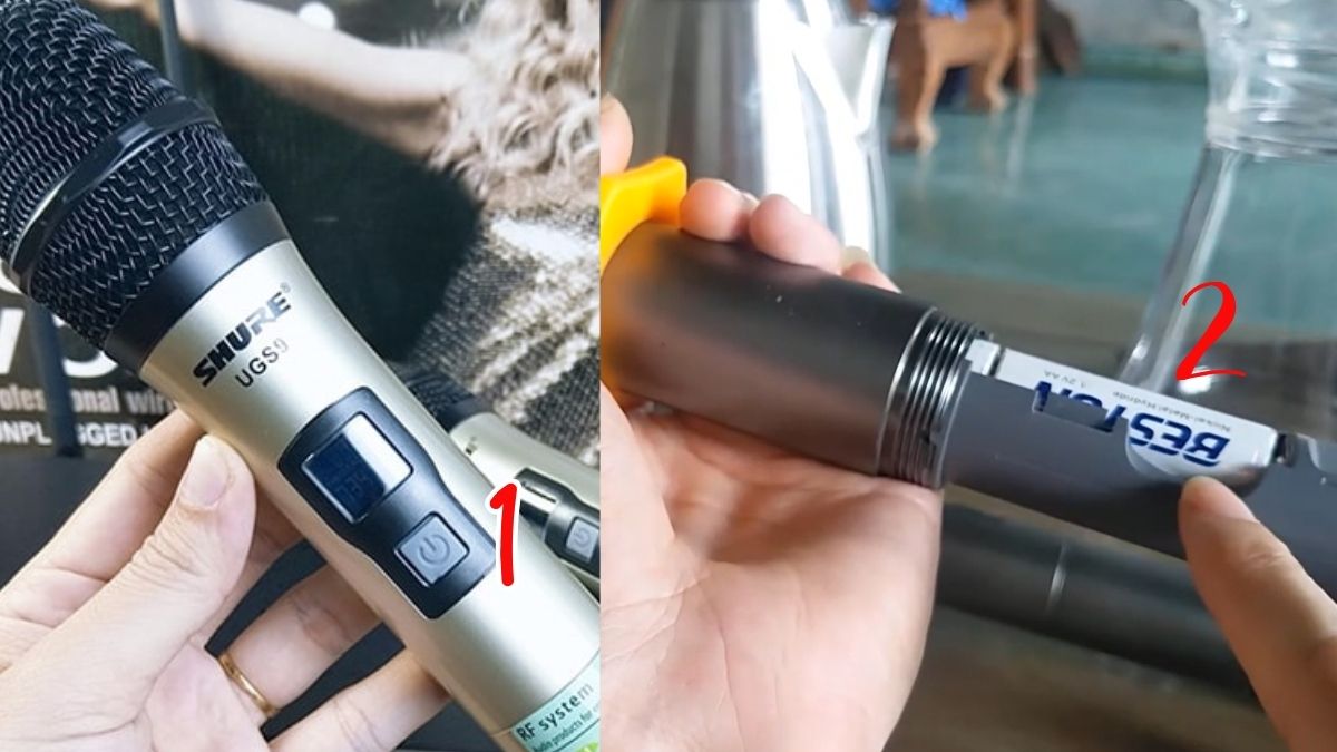 Hướng dẫn cách thay pin micro không dây Shure bước 1
