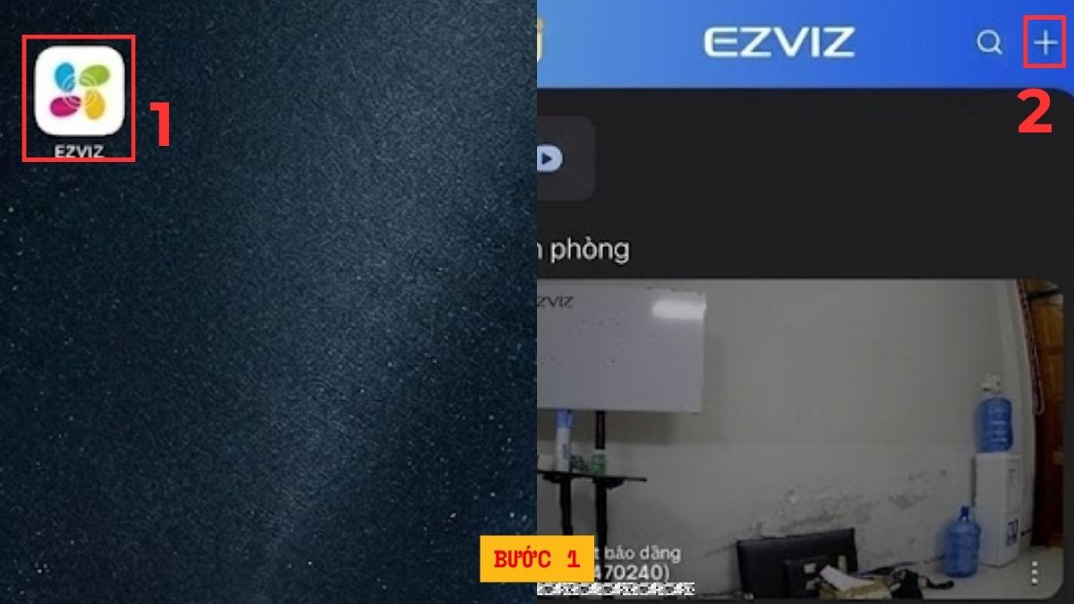 Cách thêm camera Ezviz thứ 2, thứ 3 vào cùng một điện thoại bước 1