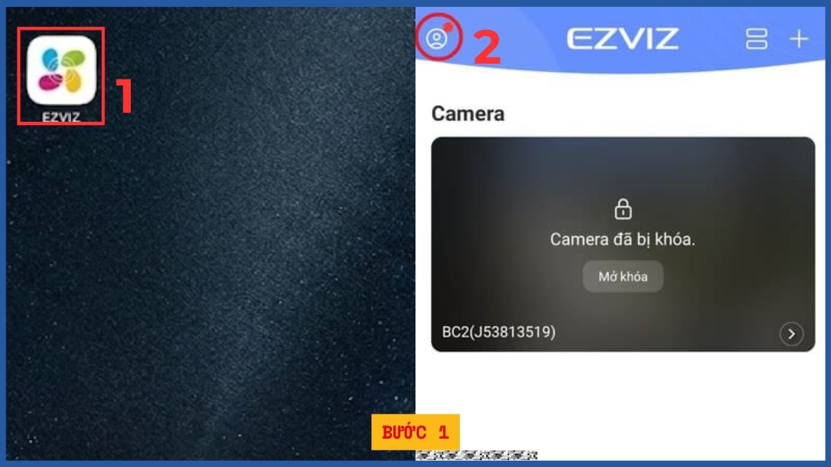 Cách thêm camera Ezviz vào điện thoại khác bước 1