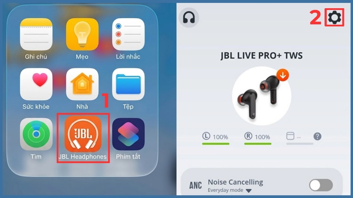 Cách tìm tai nghe JBL qua ứng dụng bước 1