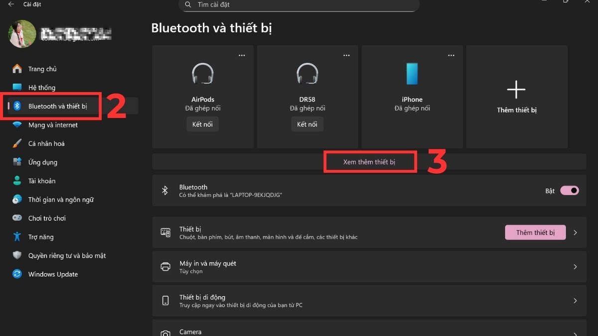 Cách tìm tai nghe Bluetooth bị mất trên máy tính bước 2
