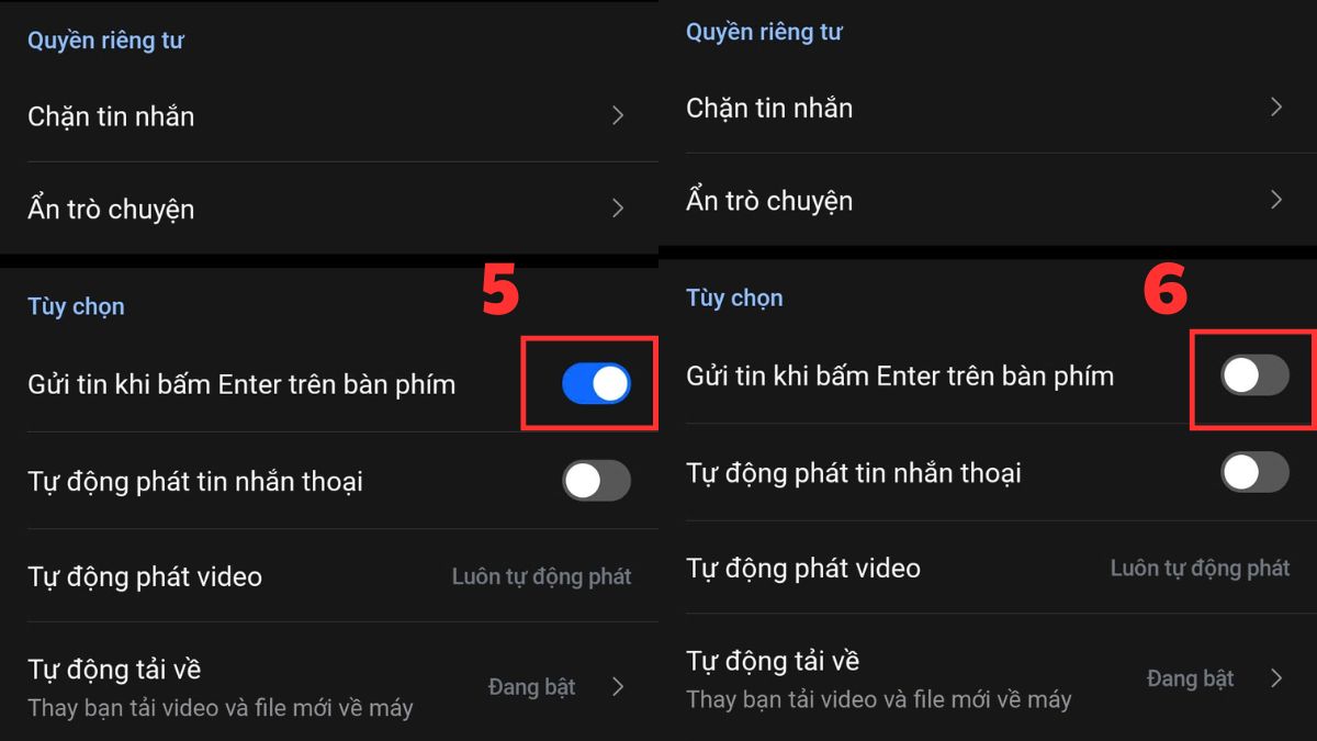 Cách viết xuống dòng Zalo trên điện thoại Android bước 3