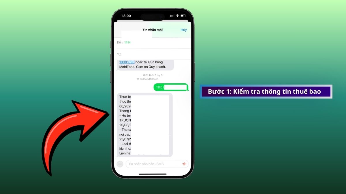 Sửa lỗi lệch thông tin thuê bao với CCCD bước 1