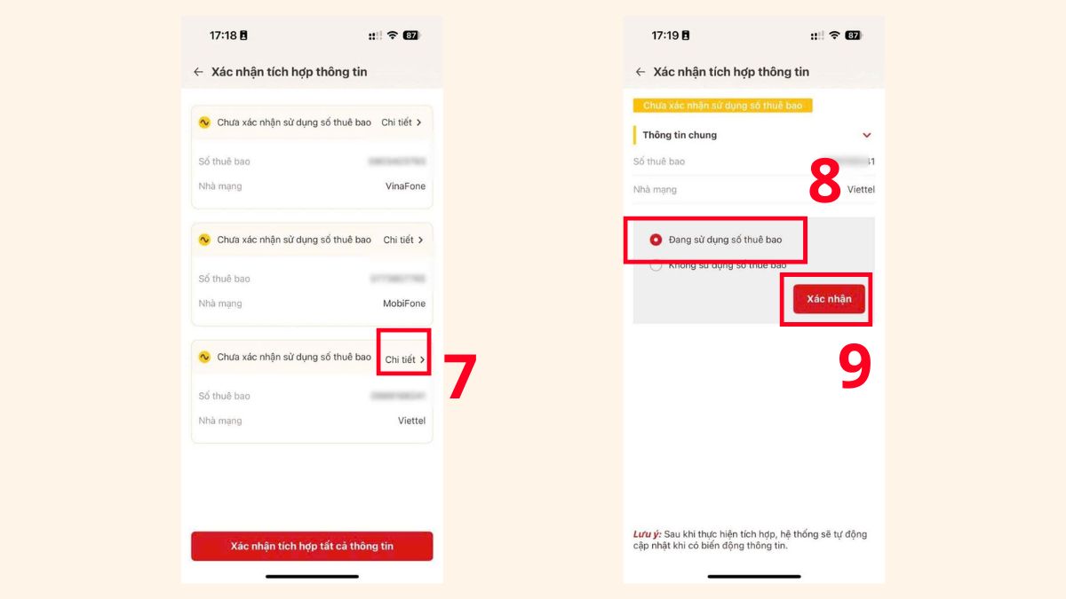 Hướng dẫn cách xác nhận SIM chính chủ trên VNeID bước 3
