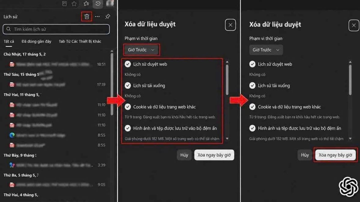 Cách xóa lịch sử duyệt web Microsoft Edge trên máy tính bước 2
