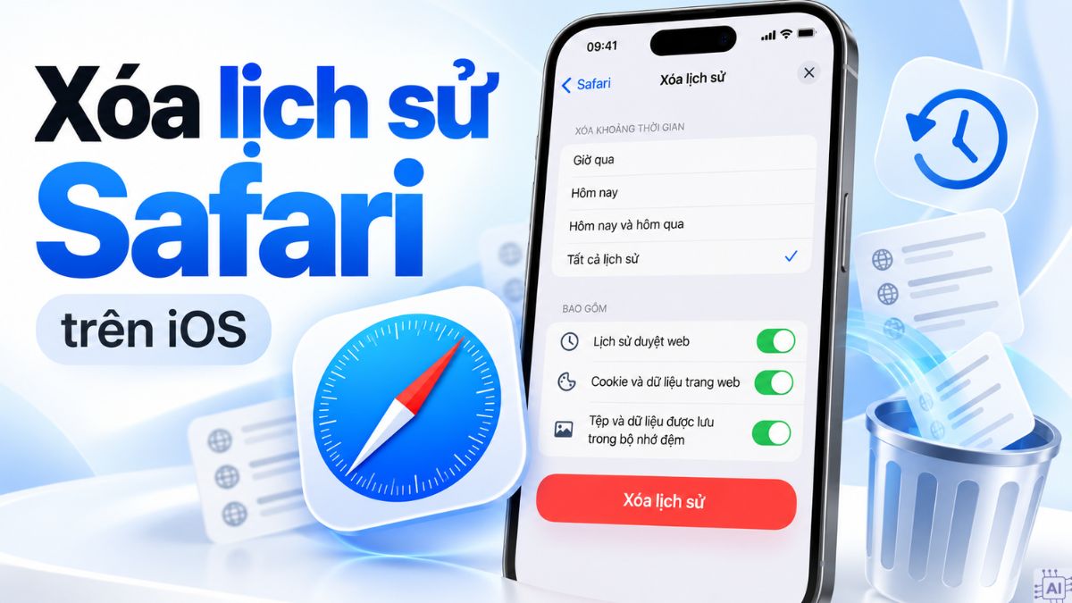 Hướng dẫn cách xóa lịch sử safari trên ios 26 chi tiết