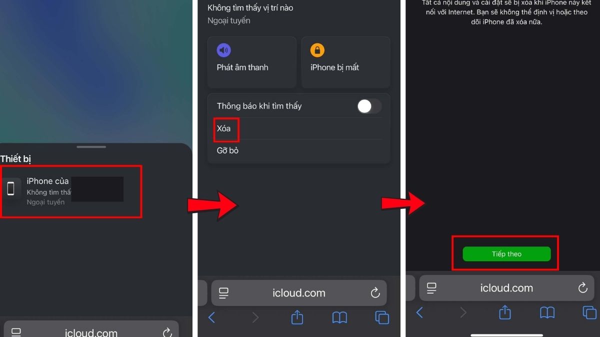 Cách xóa mật khẩu iPhone bằng iCloud bước 2