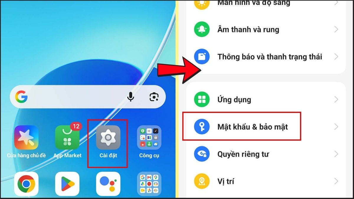 Cách tắt mật khẩu màn hình khóa điện thoại Android khi nhớ mật khẩu bước 1