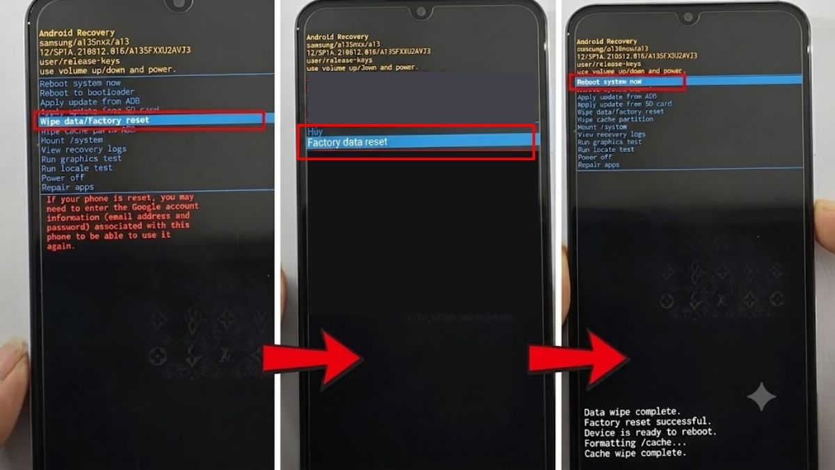 Cách xóa mật khẩu Android bằng chế độ Recovery Mode bước 2