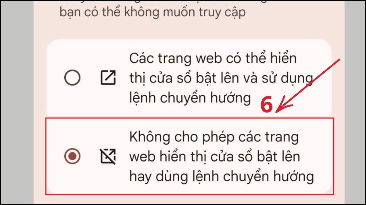 Chặn cửa sổ bật lên và chuyển hướng trên Chrome bước 4