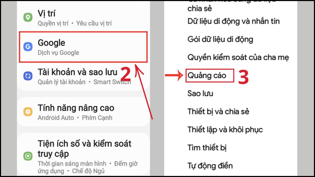 Xóa hoặc đặt lại mã quảng cáo trên Android bước 2