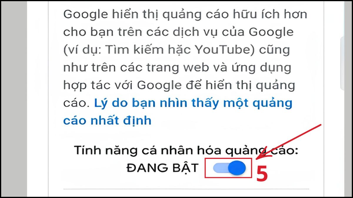 Chặn quảng cáo cá nhân hóa của Google bước 4