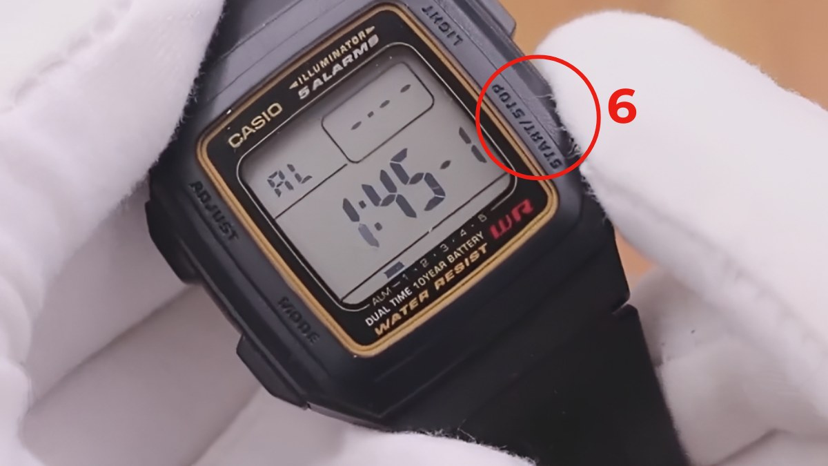 Cách cài đặt báo thức trên đồng hồ đeo tay điện tử 4 nút bước 6