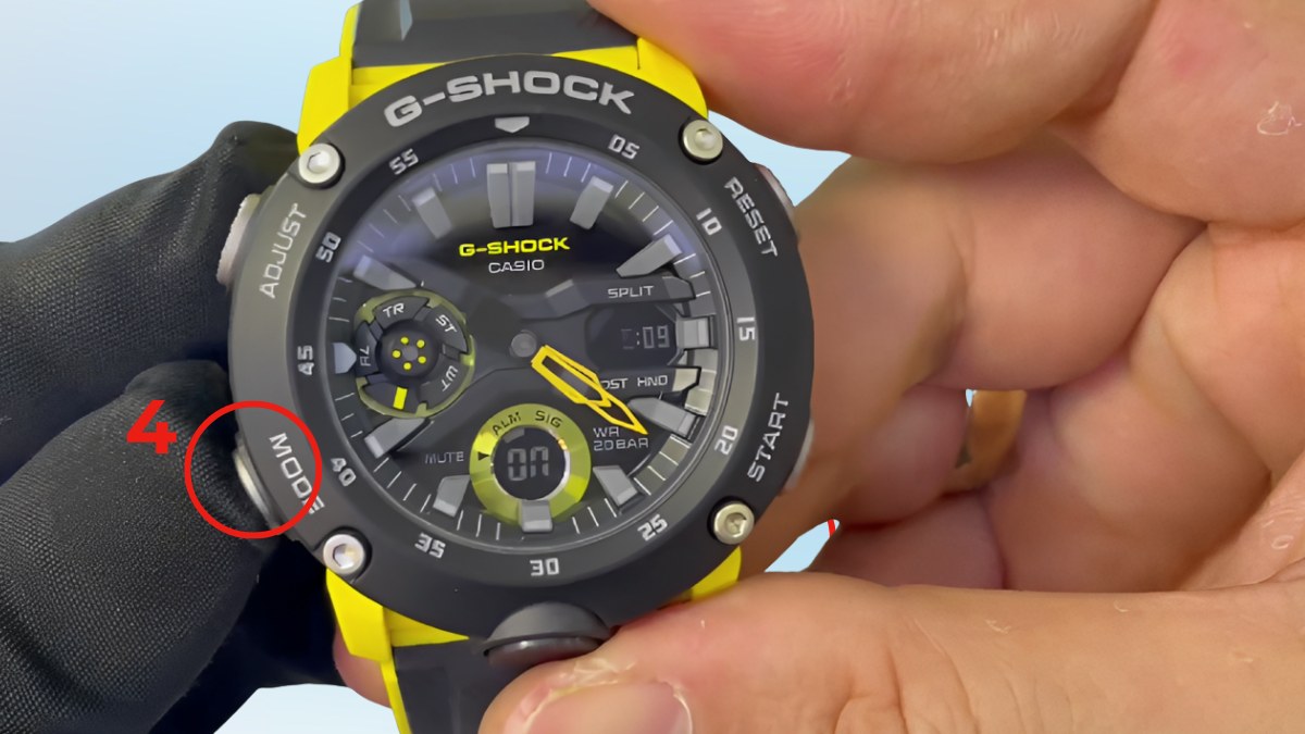 Cách cài đặt báo thức trên đồng hồ đeo tay điện tử 5 nút bước 4