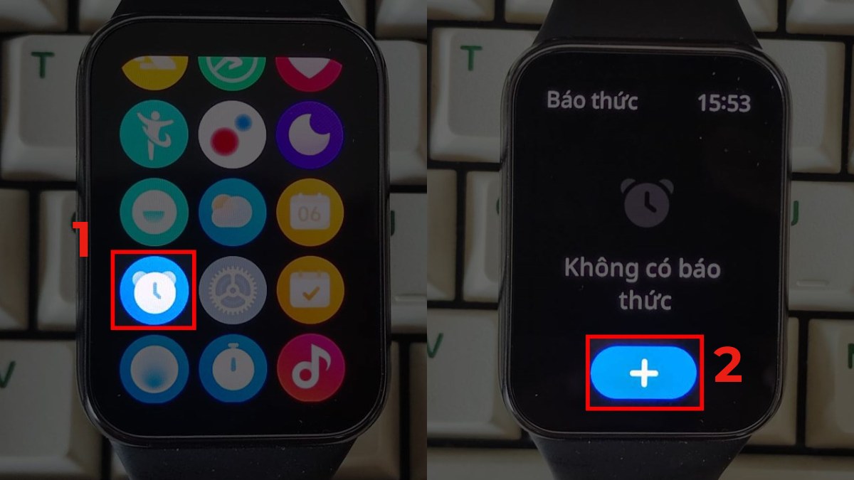 Cài đặt báo thức trên đồng hồ thông minh Android Watch bước 1