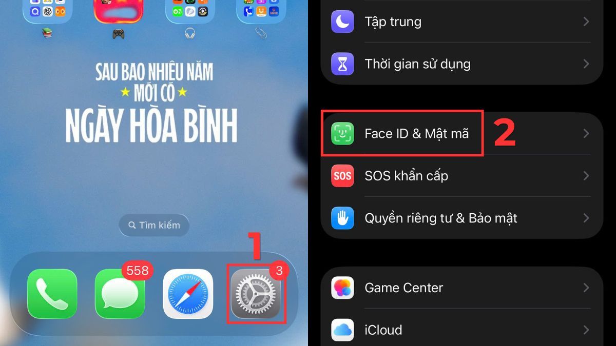 Cách cài đặt khóa màn hình iPhone bước 1