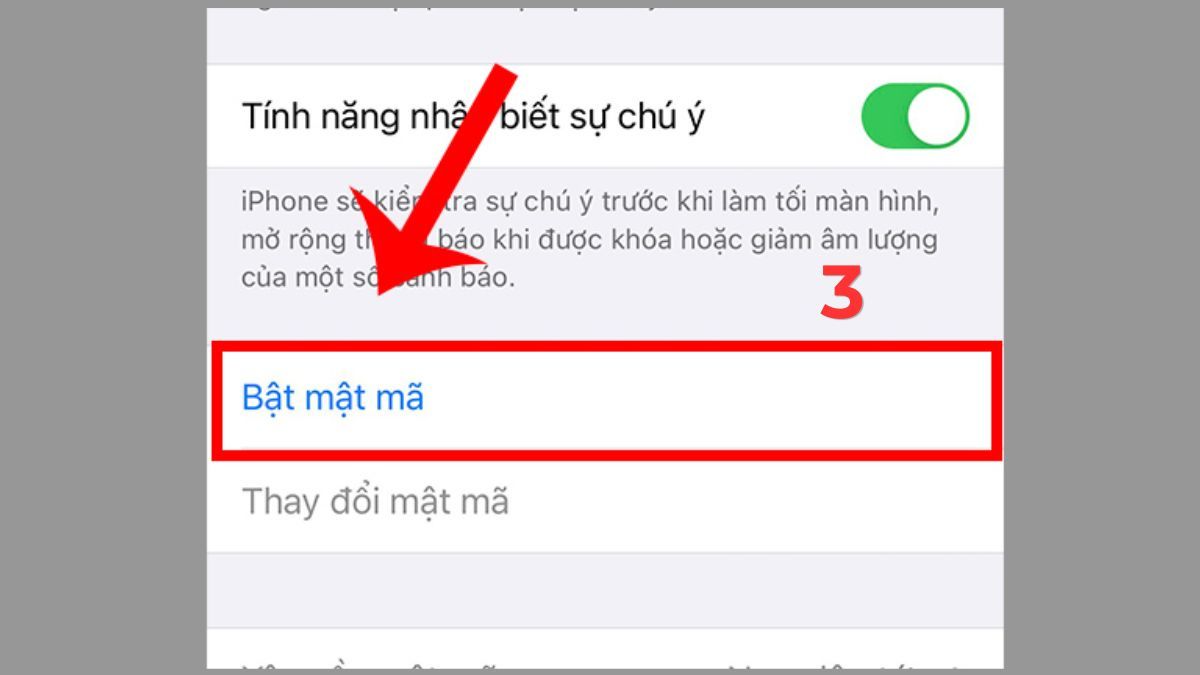 Cách cài đặt khóa màn hình iPhone bước 2