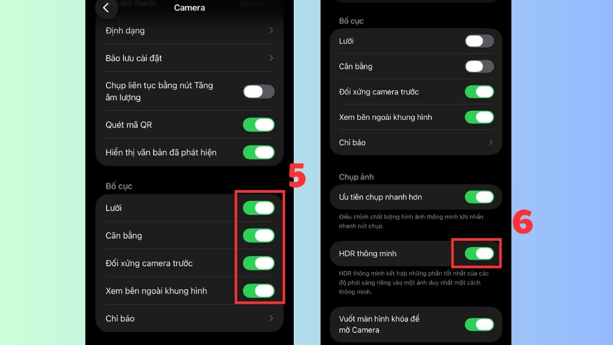  Cách cài đặt máy ảnh trên iPhone chụp đẹp bước 3