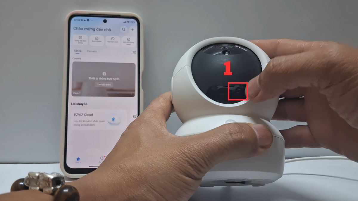 Các bước khắc phục lỗi camera EZVIZ bị ngoại tuyến tại nhà bước 1