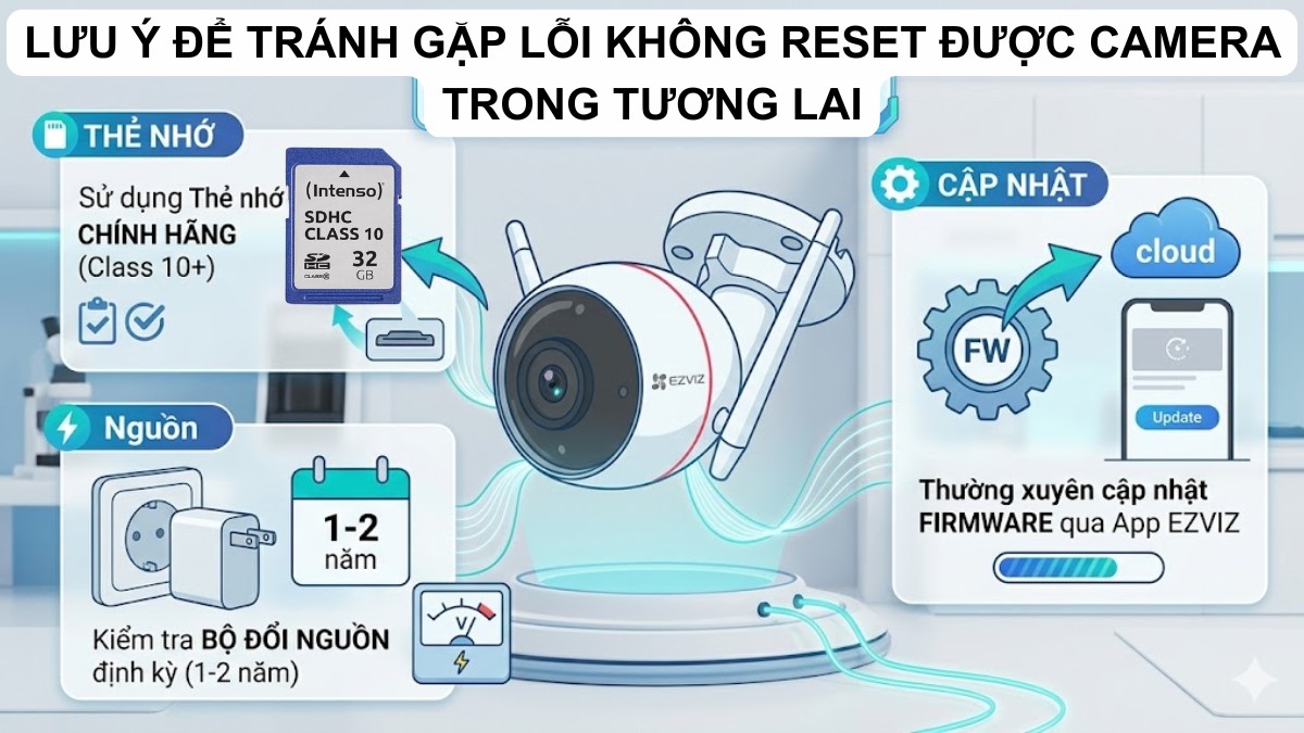 Lưu ý để tránh gặp lỗi không reset được camera trong tương lai