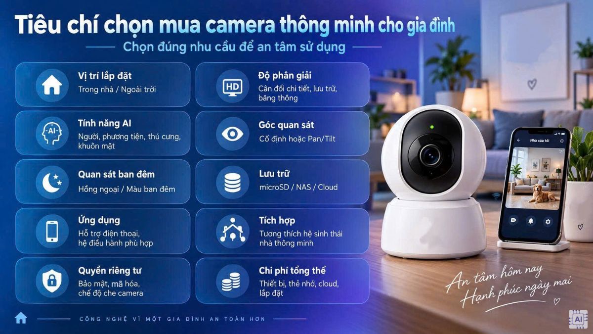 Tiêu chí chọn mua camera thông minh cho gia đình
