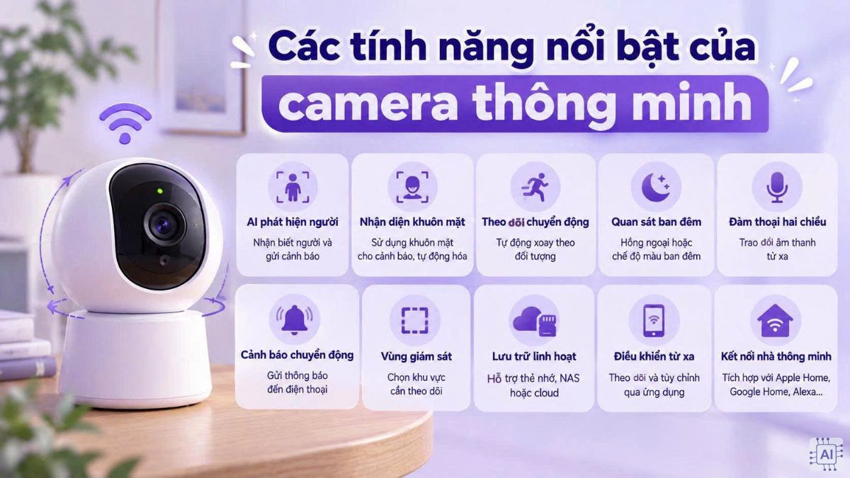 Các tính năng nổi bật của camera thông minh