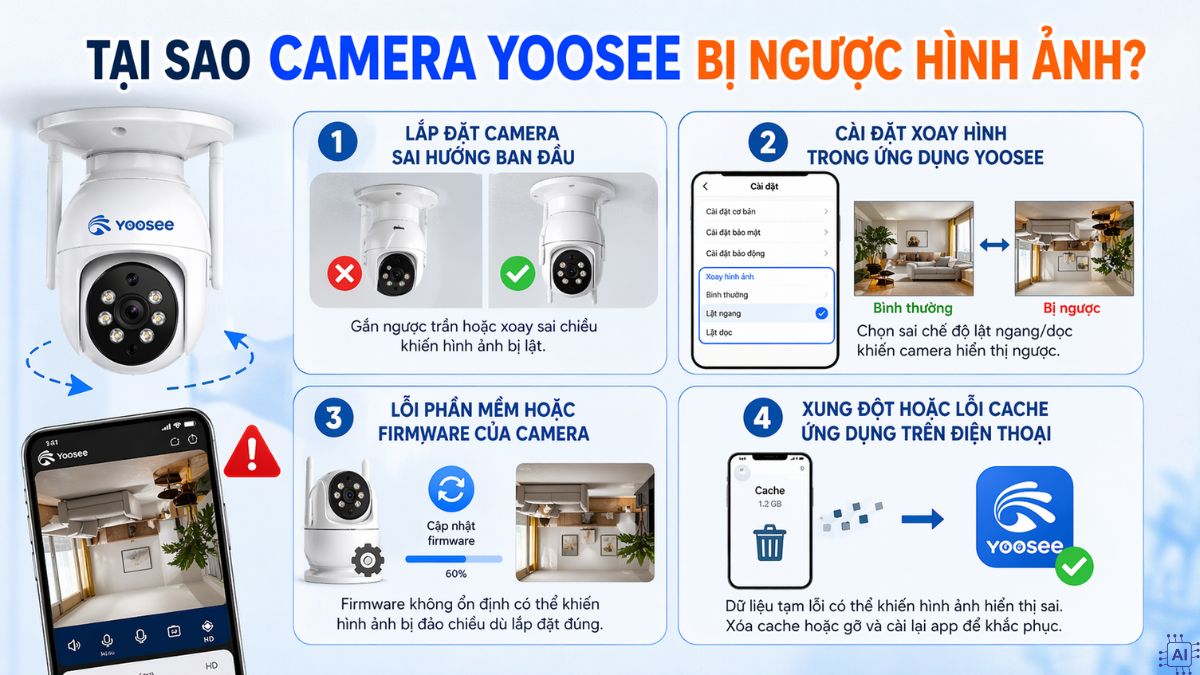 Tại sao camera Yoosee bị ngược hình ảnh