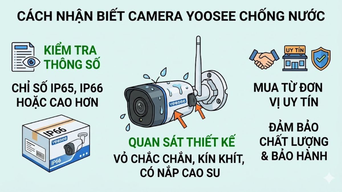 Cách nhận biết Camera Yoosee chống nước chuẩn xác