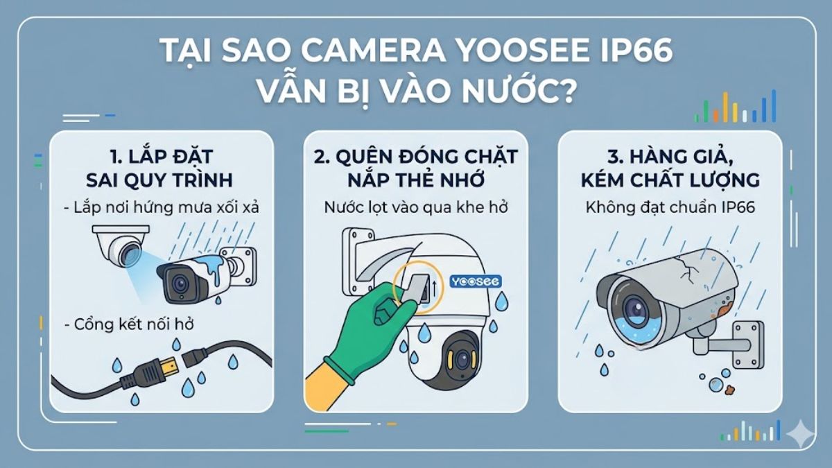 Nguyên nhân camera Yoosee có chuẩn IP66 vẫn bị vào nước