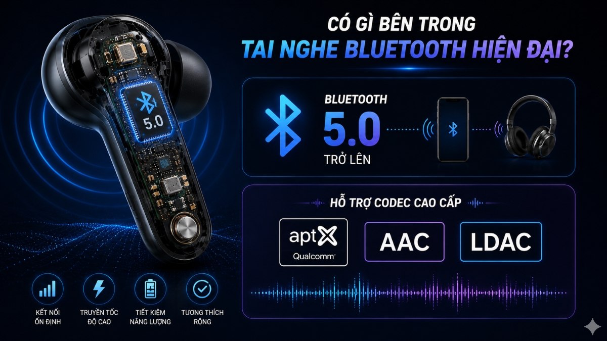 Có gì bên trong tai nghe Bluetooth hiện đại
