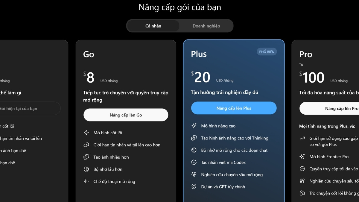 ChatGPT 5.5 có trong gói nào