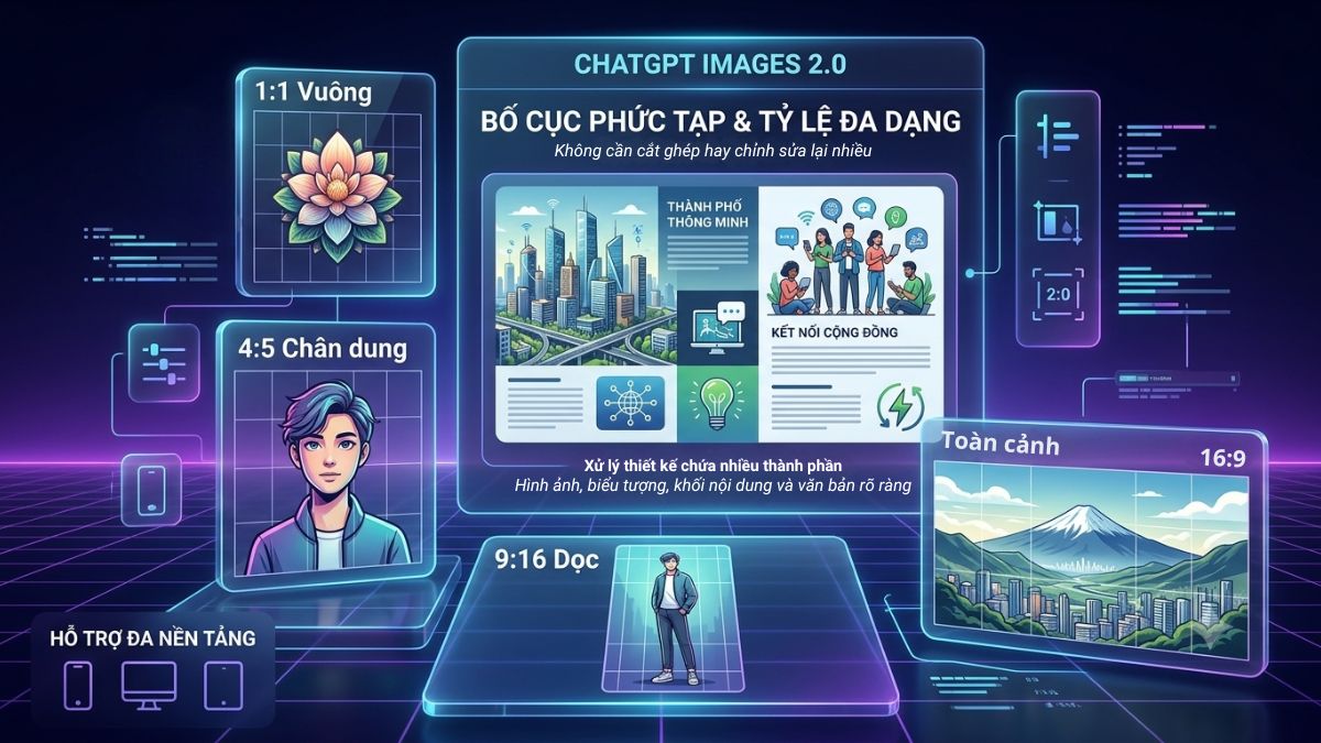 Tạo bố cục phức tạp và nhiều tỷ lệ ảnh