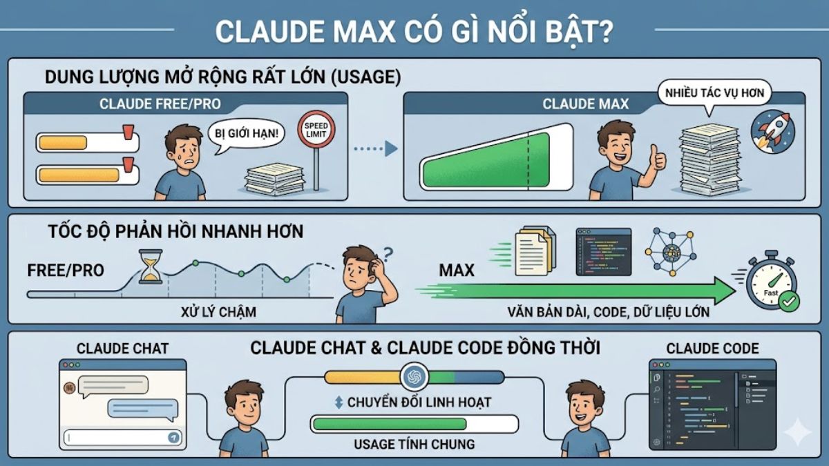Claude Max có gì nổi bật so với các gói Claude khác