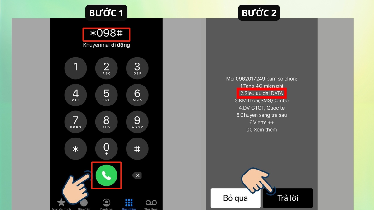 đăng ký 4G Viettel 1 ngày qua mã USSD