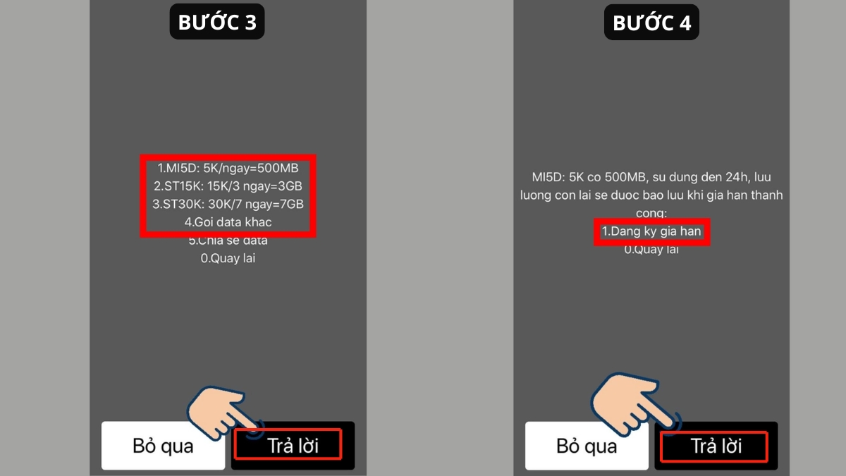đăng ký 4G Viettel 1 ngày qua mã USSD bước 2