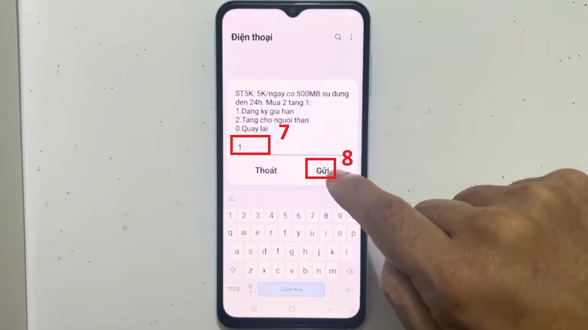Cách đăng ký 5G Viettel 1 ngày qua USSD bước 4