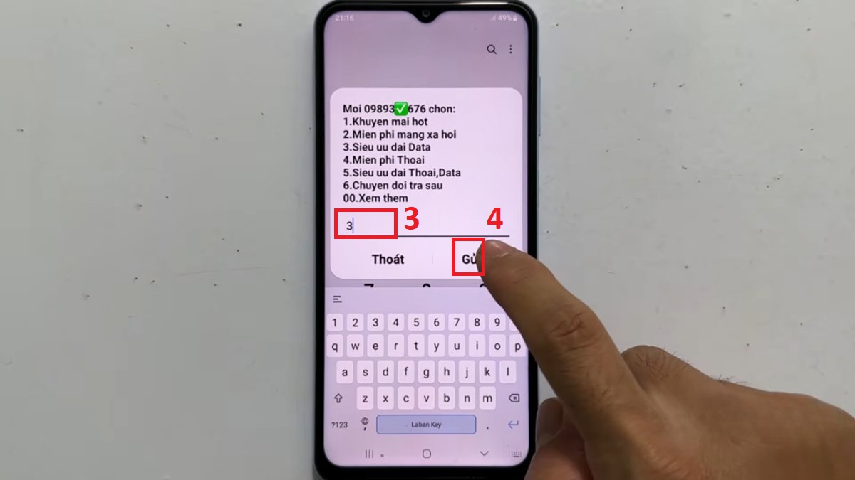 Cách đăng ký 5G Viettel 1 ngày qua USSD bước 2