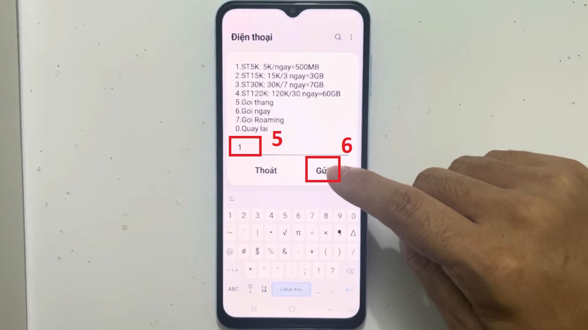 Cách đăng ký 5G Viettel 1 ngày qua USSD bước 3