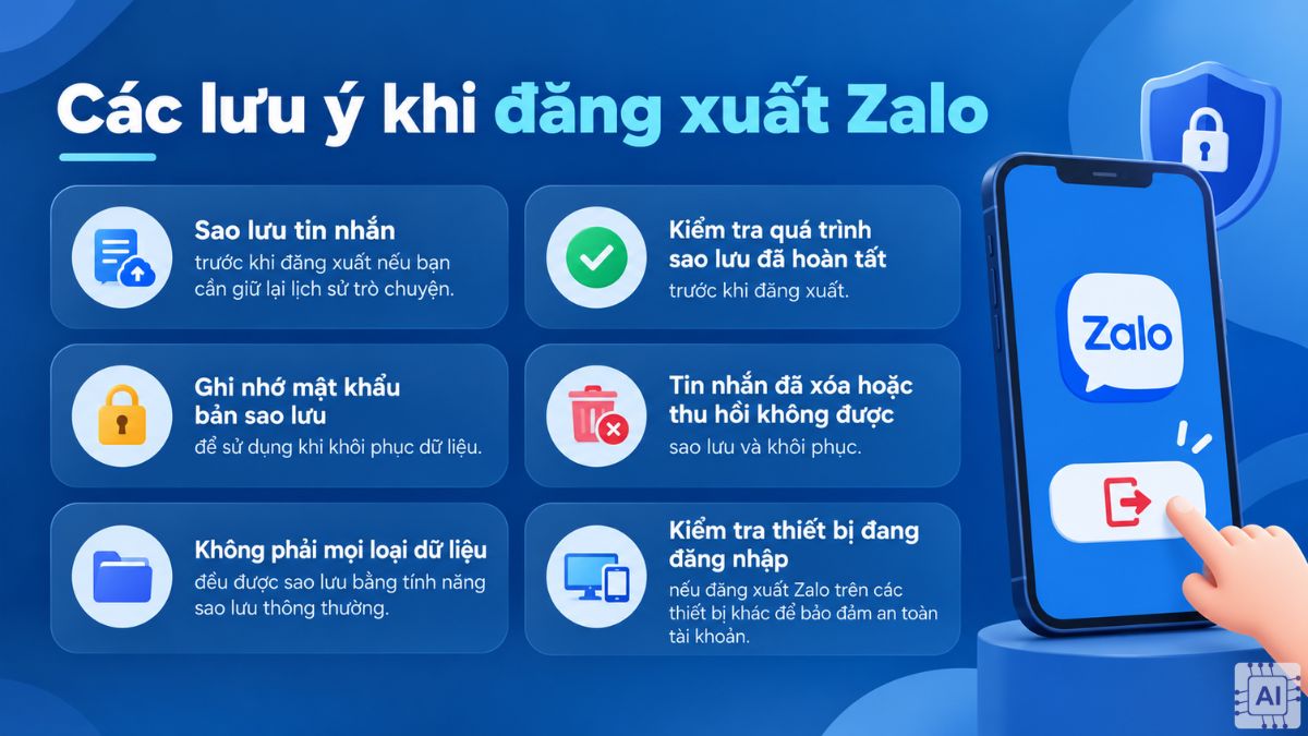 Các lưu ý khi đăng xuất Zalo