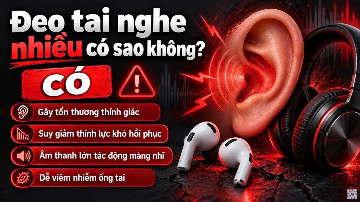 Đeo tai nghe nhiều có sao không