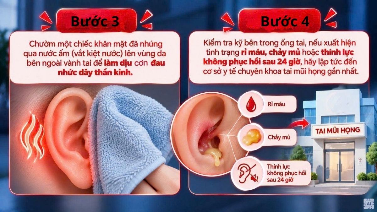 Cách xử lý nhanh khi bị đau và ù tai bước 2