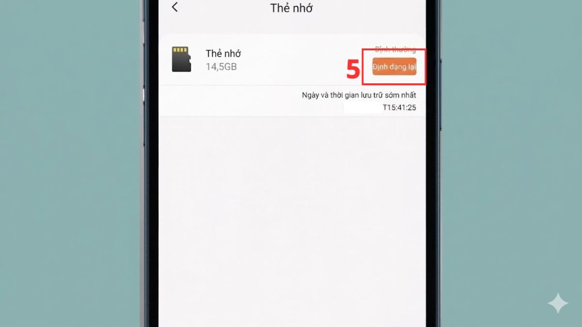Cách Định dạng trực tiếp trên điện thoại qua App  bước 3