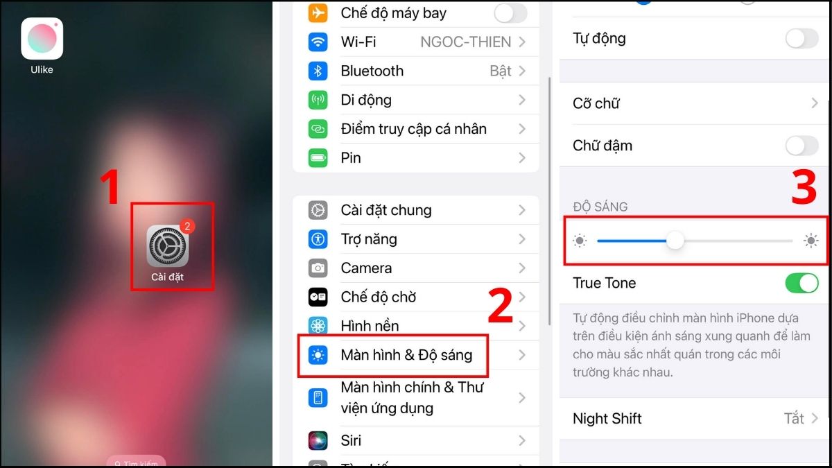 Tăng độ sáng màn hình iPhone 14 Pro Max trong Cài đặt