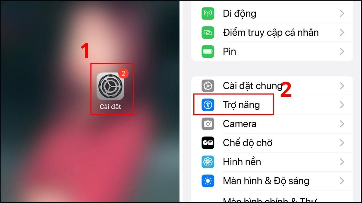 Cách bật/tắt tính năng Độ sáng tự động trên iPhone 14 Pro Max bước 1
