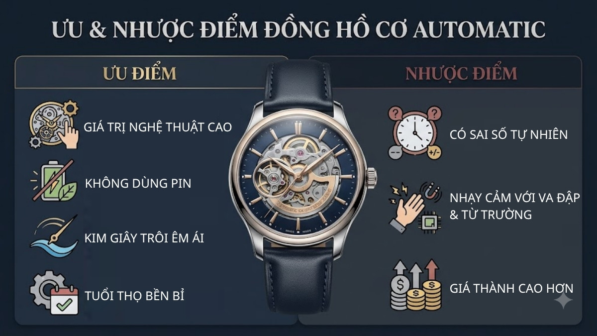 Ưu và nhược điểm Đồng hồ cơ automatic là gì