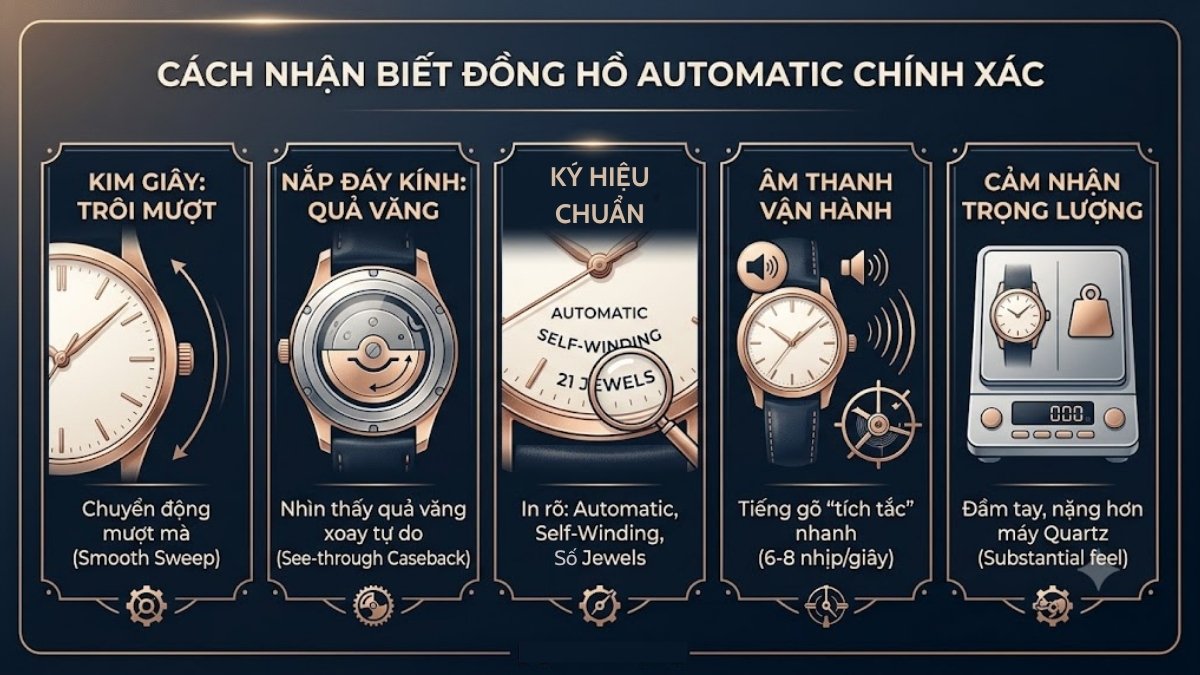 Cách nhận biết đồng hồ automatic chính xác