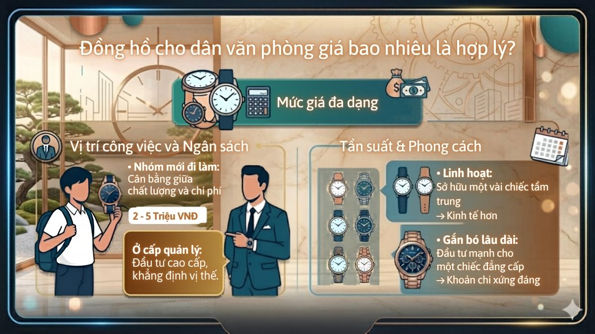 Đồng hồ cho dân văn phòng giá bao nhiêu là hợp lý