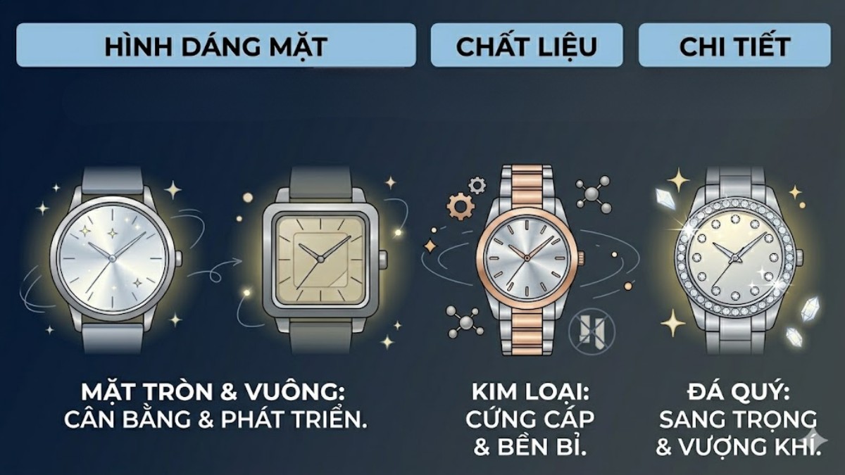 Thiết kế đồng hồ phong thủy cho người mệnh Kim