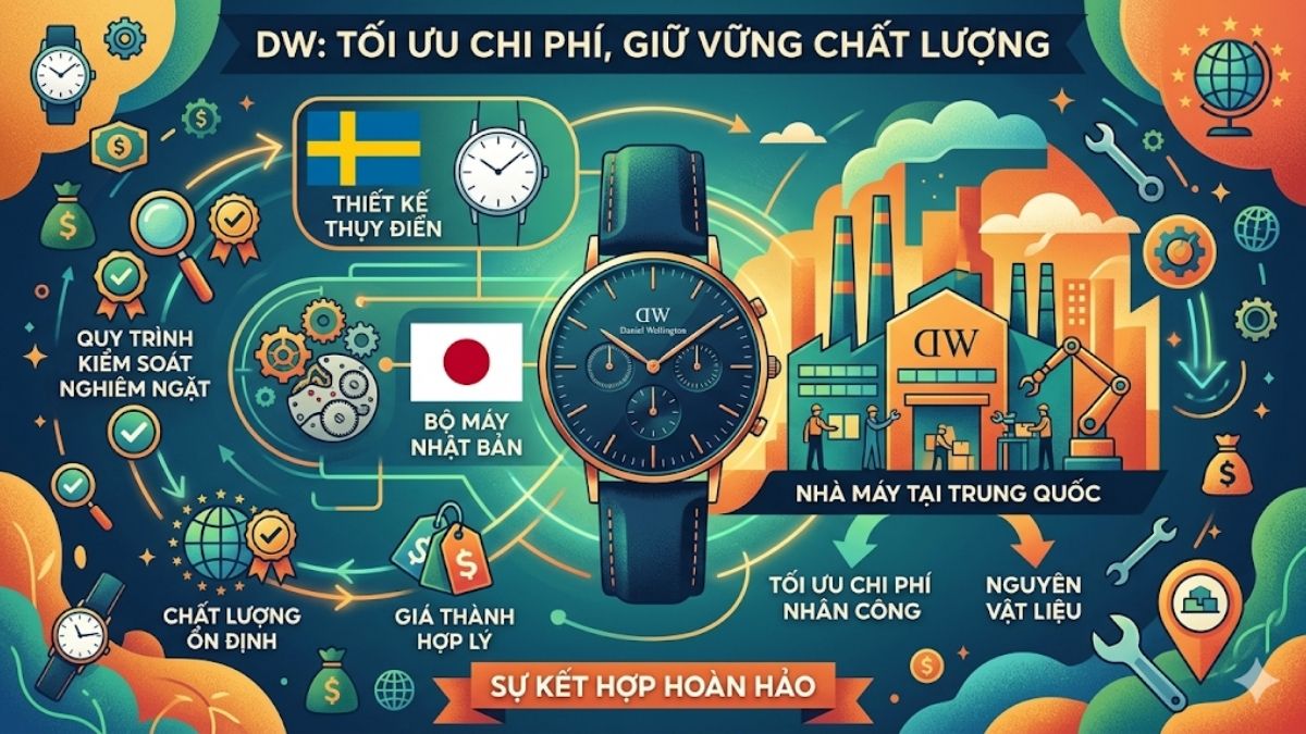 Tại sao đồng hồ DW là thương hiệu Thụy Điển nhưng lại sản xuất tại Trung Quốc?