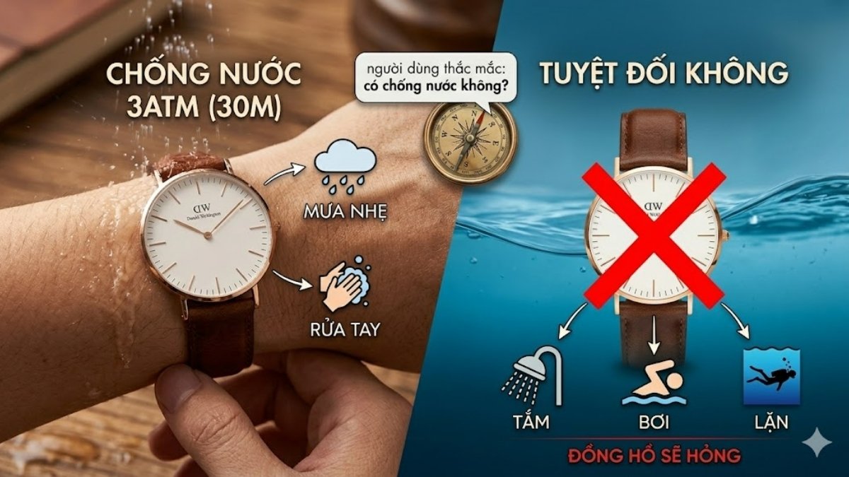 Đồng hồ Daniel Wellington có chống nước không?